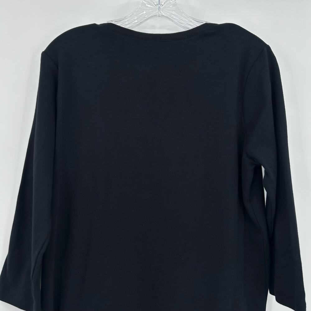 Orvis Pima Cotton Long Sleeve Shirt Black Notch Collar Womens Size Small - Picture 10 of 12
